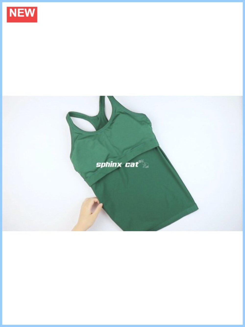 Seamless Ribbed Racerback Tank Top with Built in Bra Padded Workout - Picture 6 of 6
